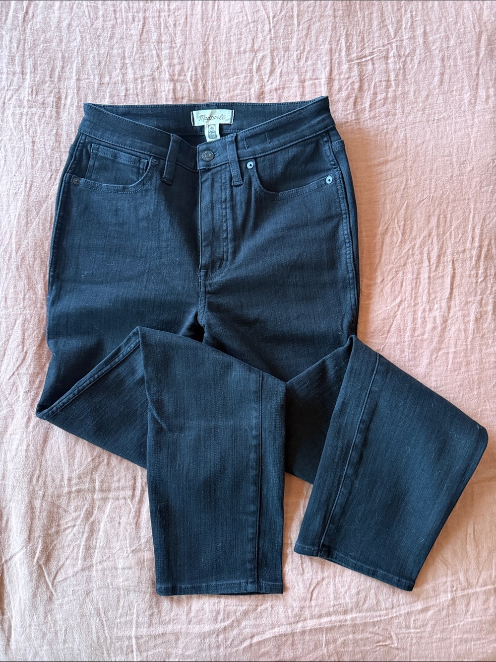 Madewell Curvy Stovepipe Black Straight Leg Jeans size 27